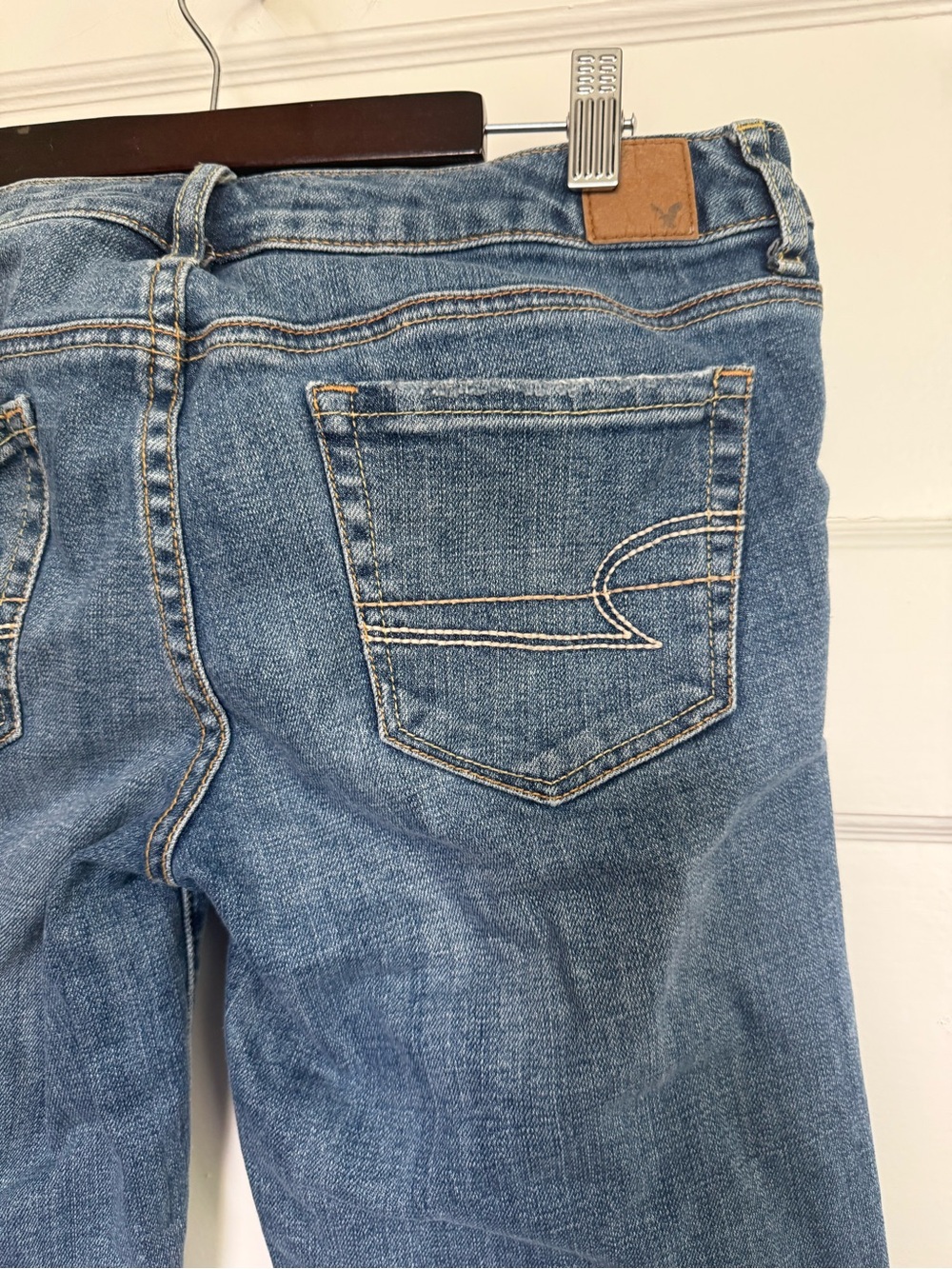 American Eagle Outfitters Blue Distressed‎ Cutoff Denim Bermudas Low Rise Y2K 6 - Picture 10 of 11